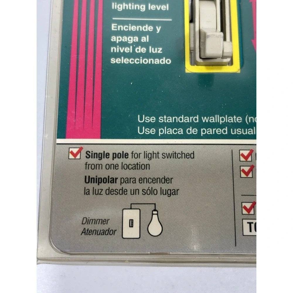 LUTRON Toggler Switch & Dimmer Single Pole Wall‎ Light Switch TG-600PNLH-IV NOS